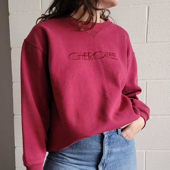 Cherokee Vintage Red Sweatshirt Embroidered - Picture 2 of 6
